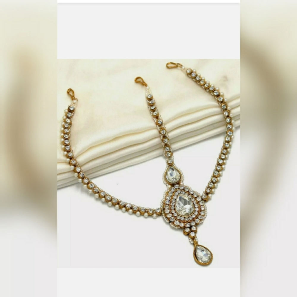 Indian head piece bridal pearl and CZ gorgeous!!!!!!
